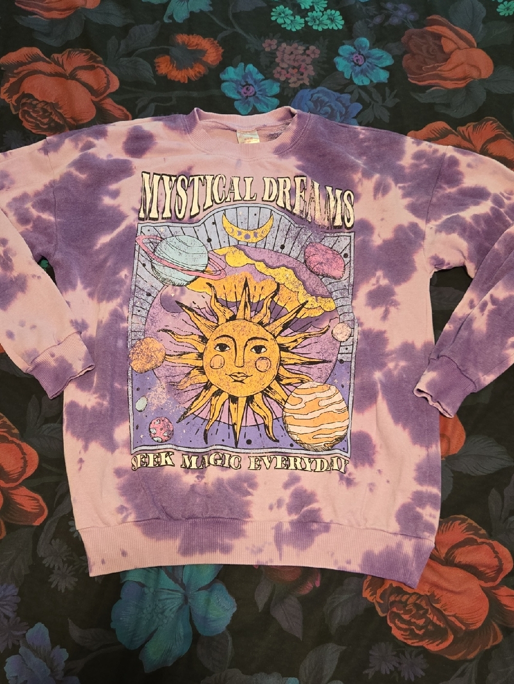 No Boundaries Lavender Tie-Dye Crewneck Sweatshirt